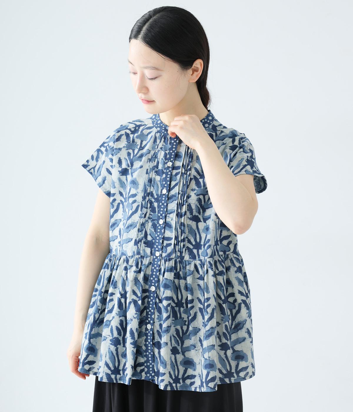 コットンキャンブリックダブブラウス(ミックス-F)