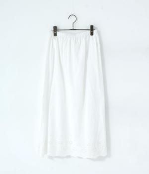 コットンキャンブリックライトペチスカート(ホワイト-F)