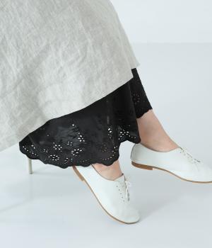 コットンキャンブリックライトペチスカート(ブラック-F)