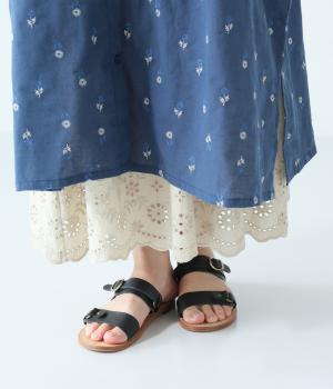 コットンキャンブリックライトペチスカート(グレージュ-F)