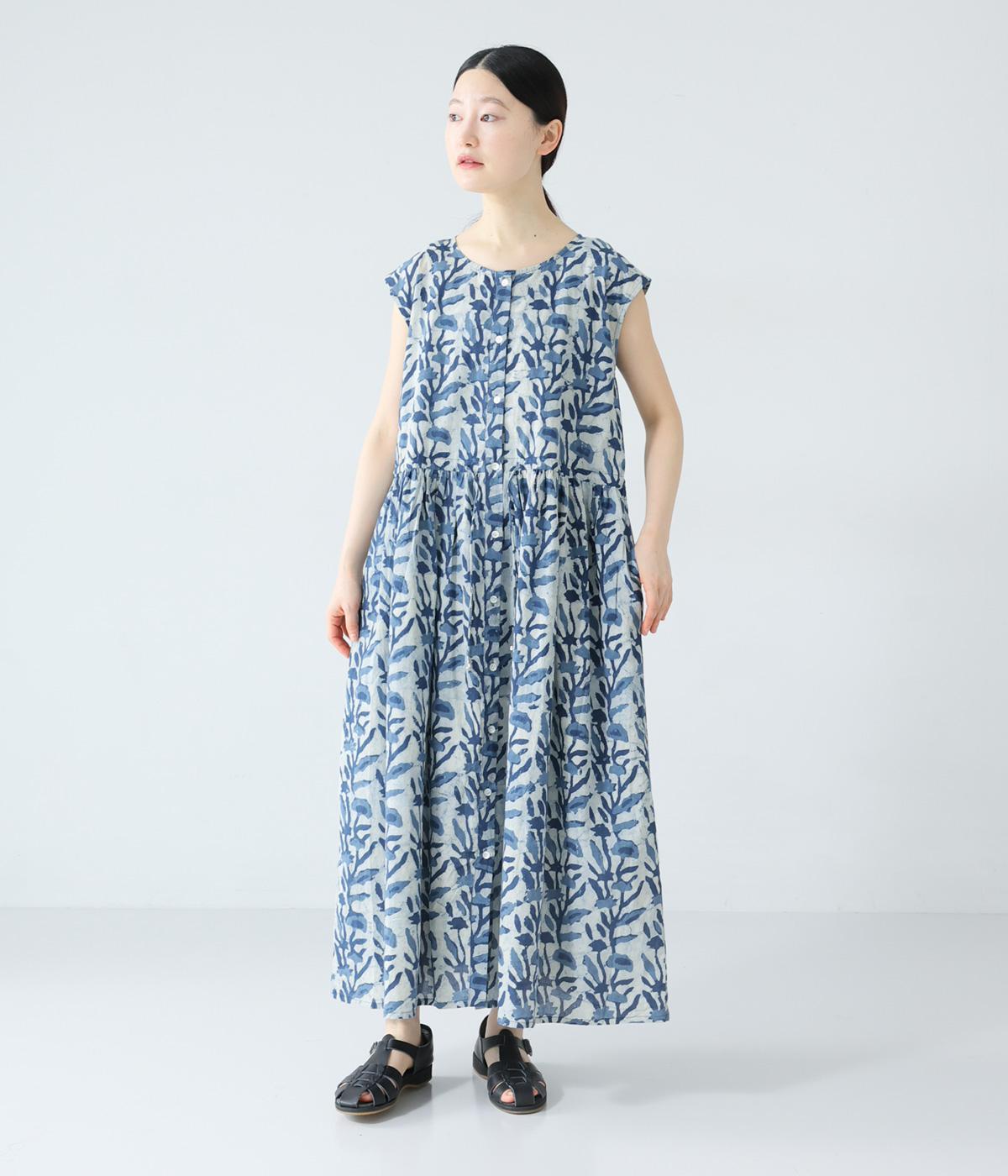 コットンキャンブリックダブワンピース(フラワー-F)