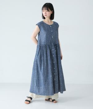 コットンキャンブリックダブワンピース(ドット-F)