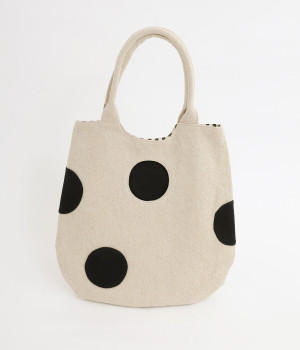 Random dots flat バッグ(ベージュ×ブラック-ONESIZE)