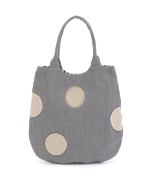 Random dots flat バッグ(グレー×ベージュ-ONESIZE)