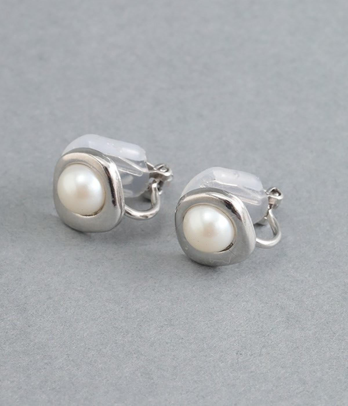 pearl×square frame イヤリング(シルバー-ONESIZE)