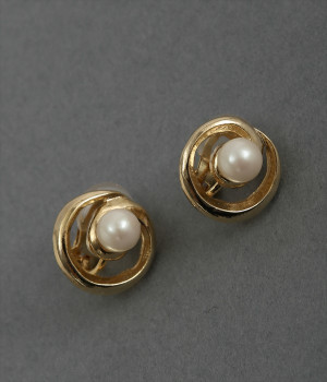 circle　pearl　イヤリング(ゴールド-ONESIZE)