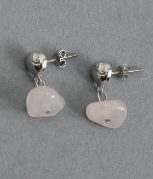 rose　quartz×metal　ピアス(シルバー-ONESIZE)