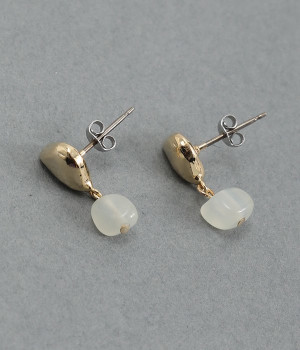 aventurine×metal　ピアス(ゴールド-ONESIZE)