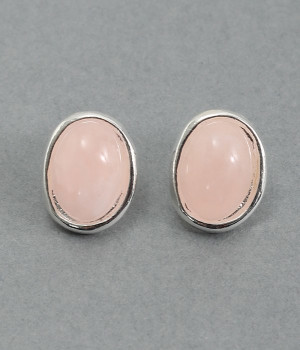 natural　stone　ball　ピアス(ローズクォーツ-ONESIZE)