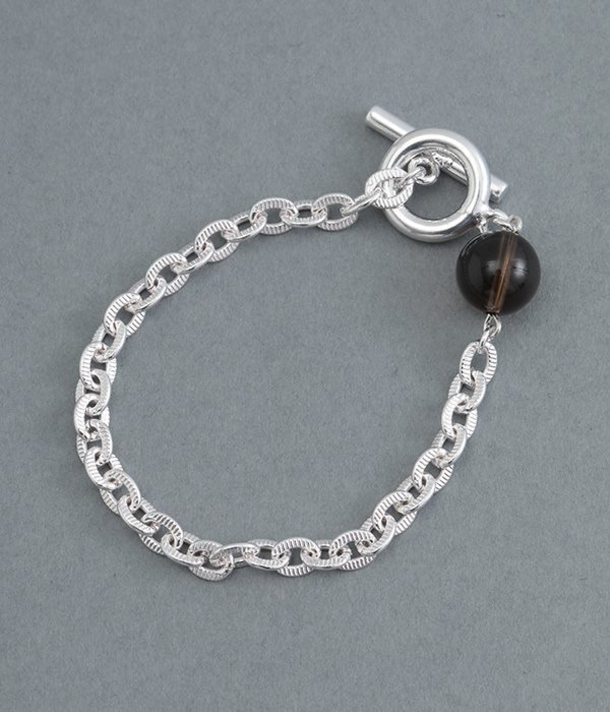 natural stone×chain　ブレスレット(スモーキークォーツ-ONESIZE)