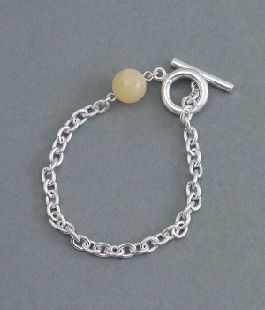 natural stone×chain　ブレスレット(アラゴナイト-ONESIZE)