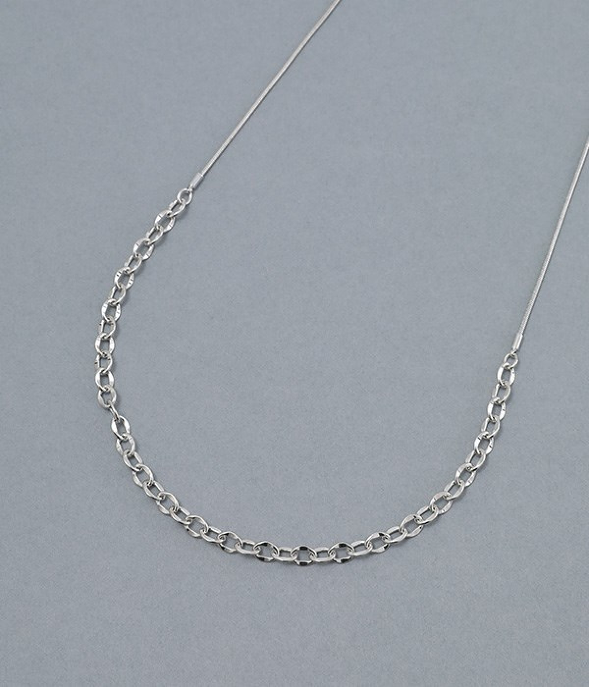 simple chain ロングネックレス(シルバー-ONESIZE)