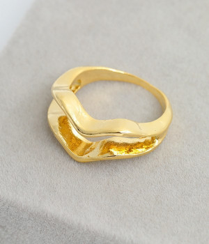 jagged metal リング(ゴールド-ONESIZE)