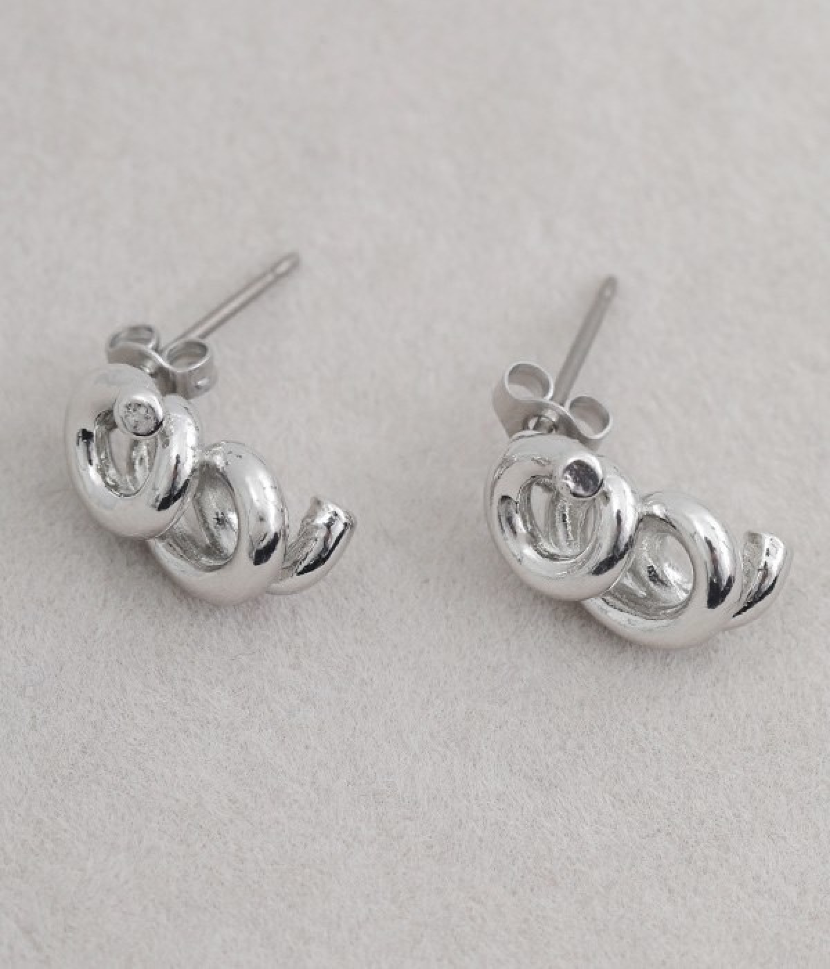 metal small coil ピアス(シルバー-ONESIZE)