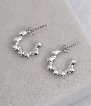 metal drop circle ピアス