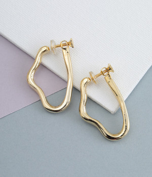 warp hoop イヤリング(ゴールド-ONESIZE)