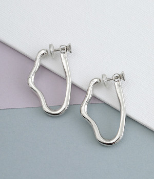warp hoop イヤリング(シルバー-ONESIZE)