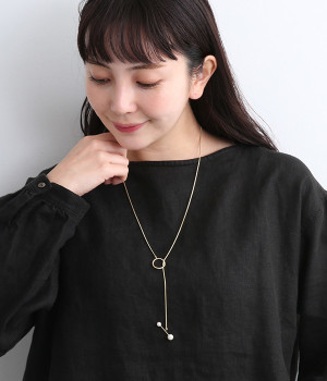 2WAY snakechain pearl ネックレス(ゴールド-ONESIZE)