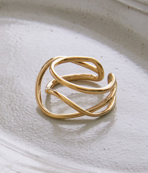 metal design リング(ゴールド-ONESIZE)