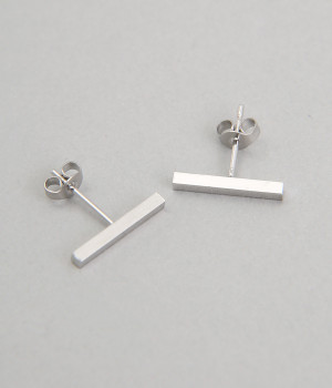 simple　bar　ピアス(シルバー-ONESIZE)
