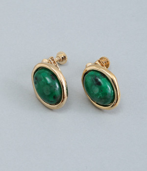 natural stone　イヤリング(green african turquoise-ONESIZE)