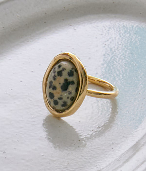 natural stone　リング(speckled stone/ゴールド-ONESIZE)