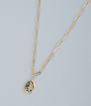 natural stone　ネックレス(speckled stone/ゴールド-ONESIZE)
