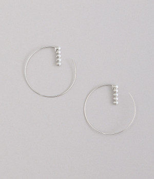 hoop pearl　ピアス(シルバー-ONESIZE)