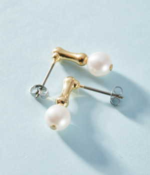 simple pearl ピアス(ゴールド-ONESIZE)