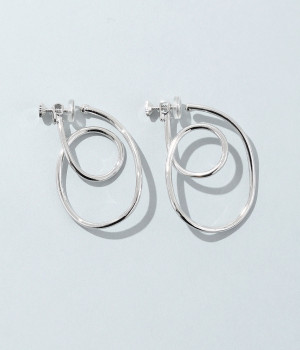 turn hoop イヤリング(シルバー-ONESIZE)