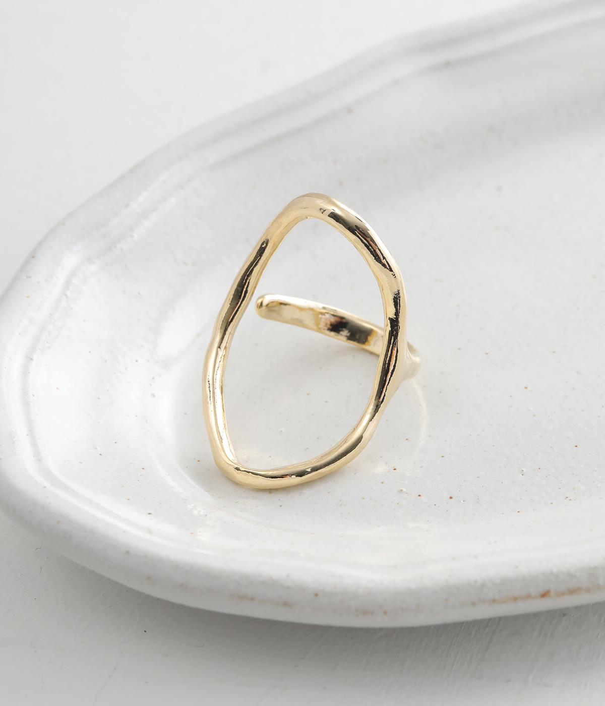 オーバルメタルラインリング(ゴールド-1)