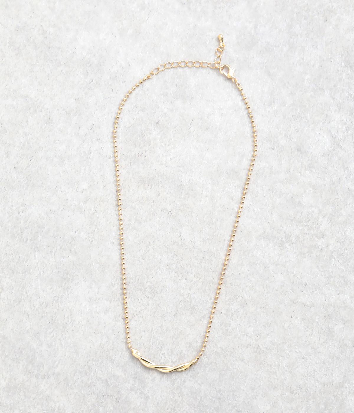 ツイストメタルネックレス(ゴールド-1)