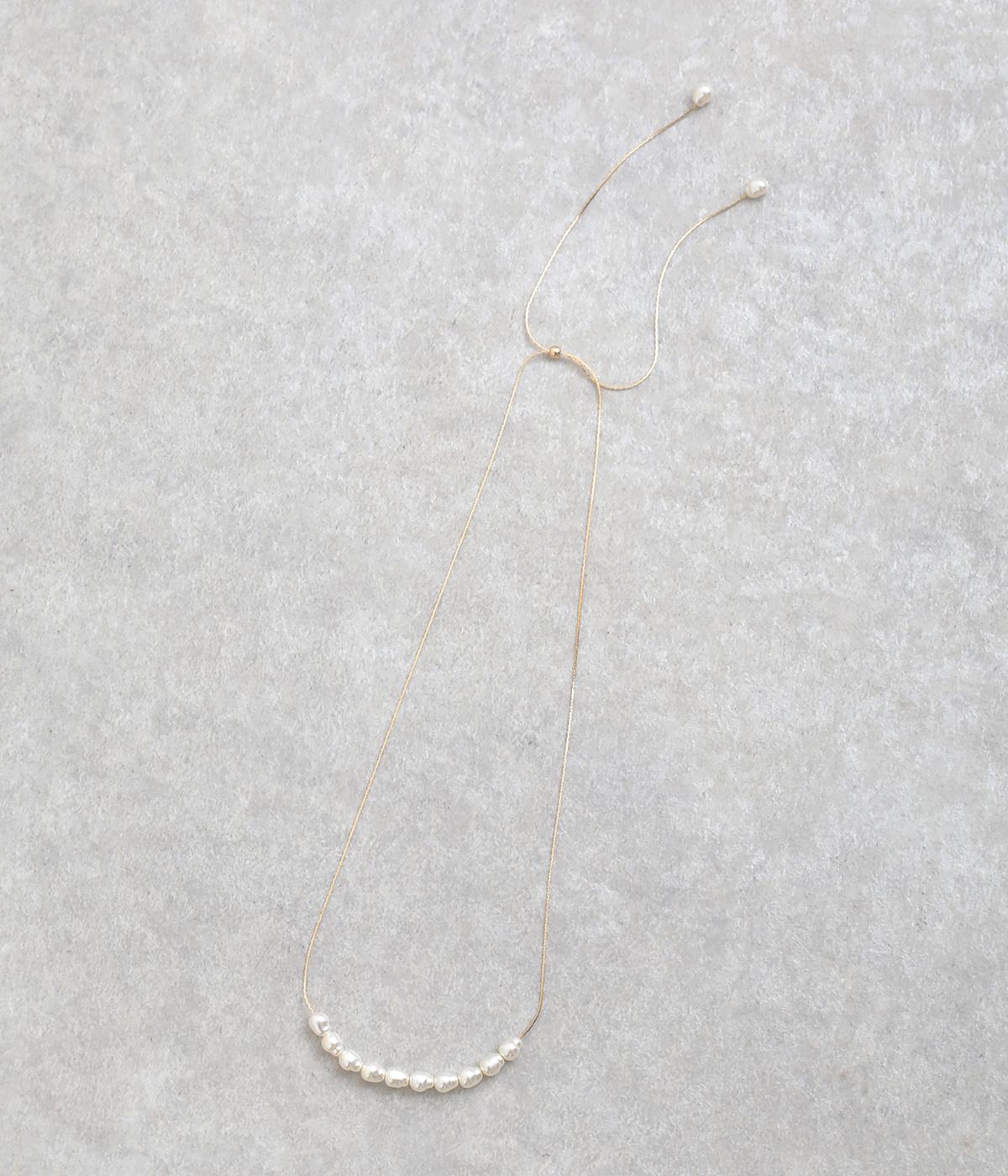 パールスライドネックレス(ゴールド-1)