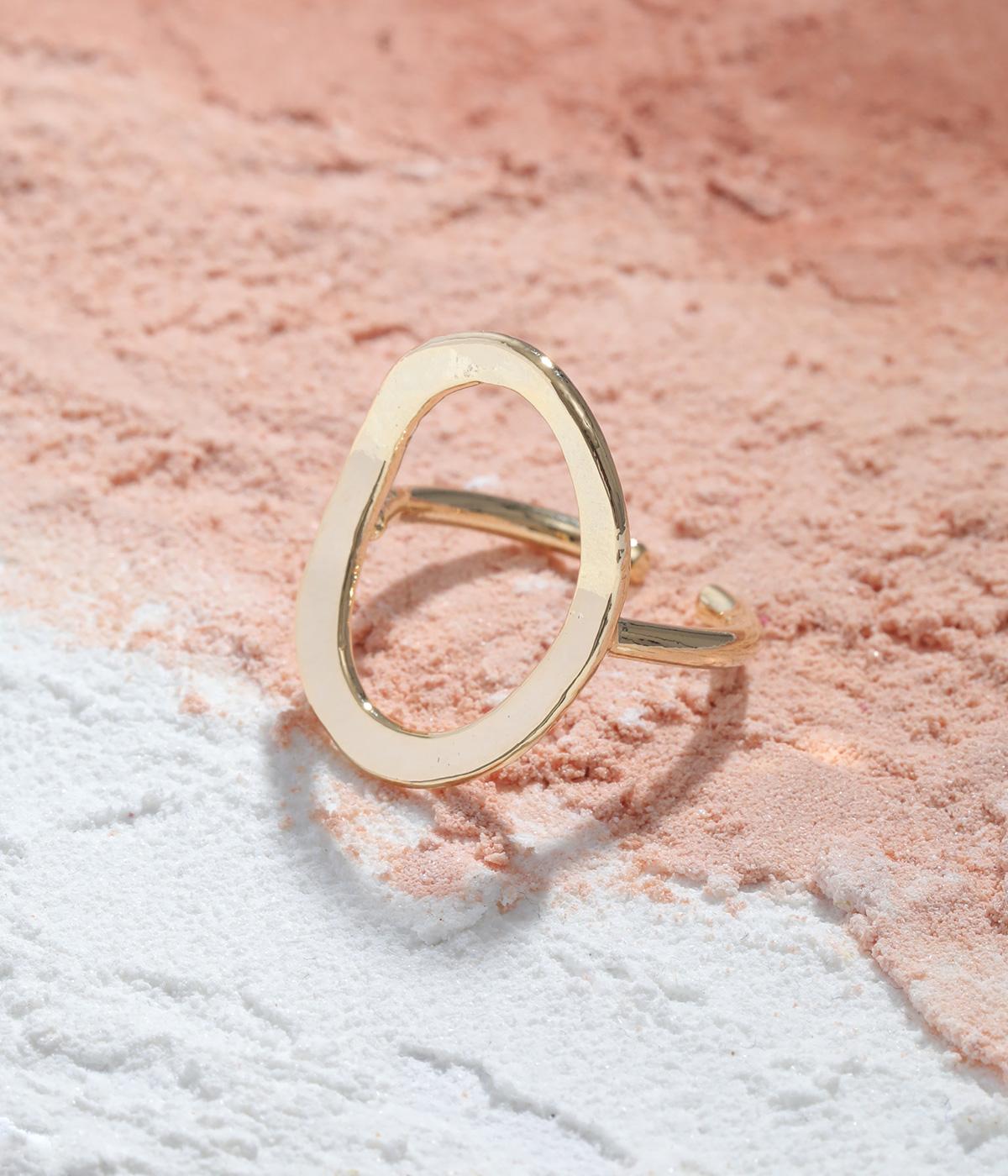 ボリュームオーバルメタルリング(ゴールド-1)