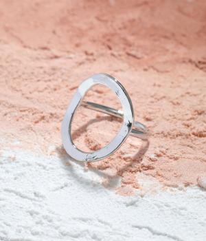ボリュームオーバルメタルリング(シルバー-1)