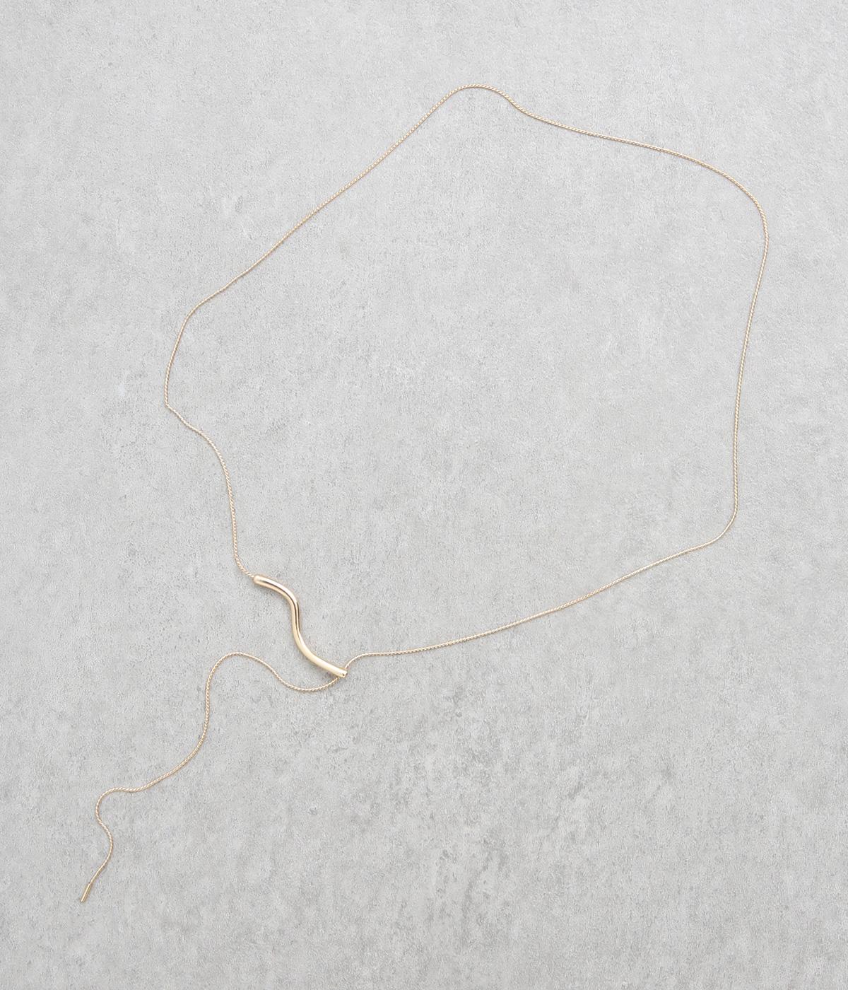 ウエーブメタルネックレス(ゴールド-F)