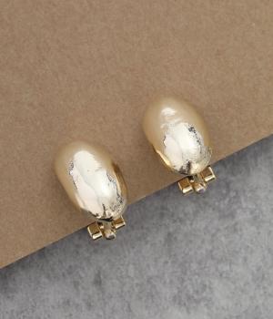 ぷっくりメタルイヤリング(ゴールド-F)