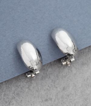 ぷっくりメタルイヤリング(シルバー-F)