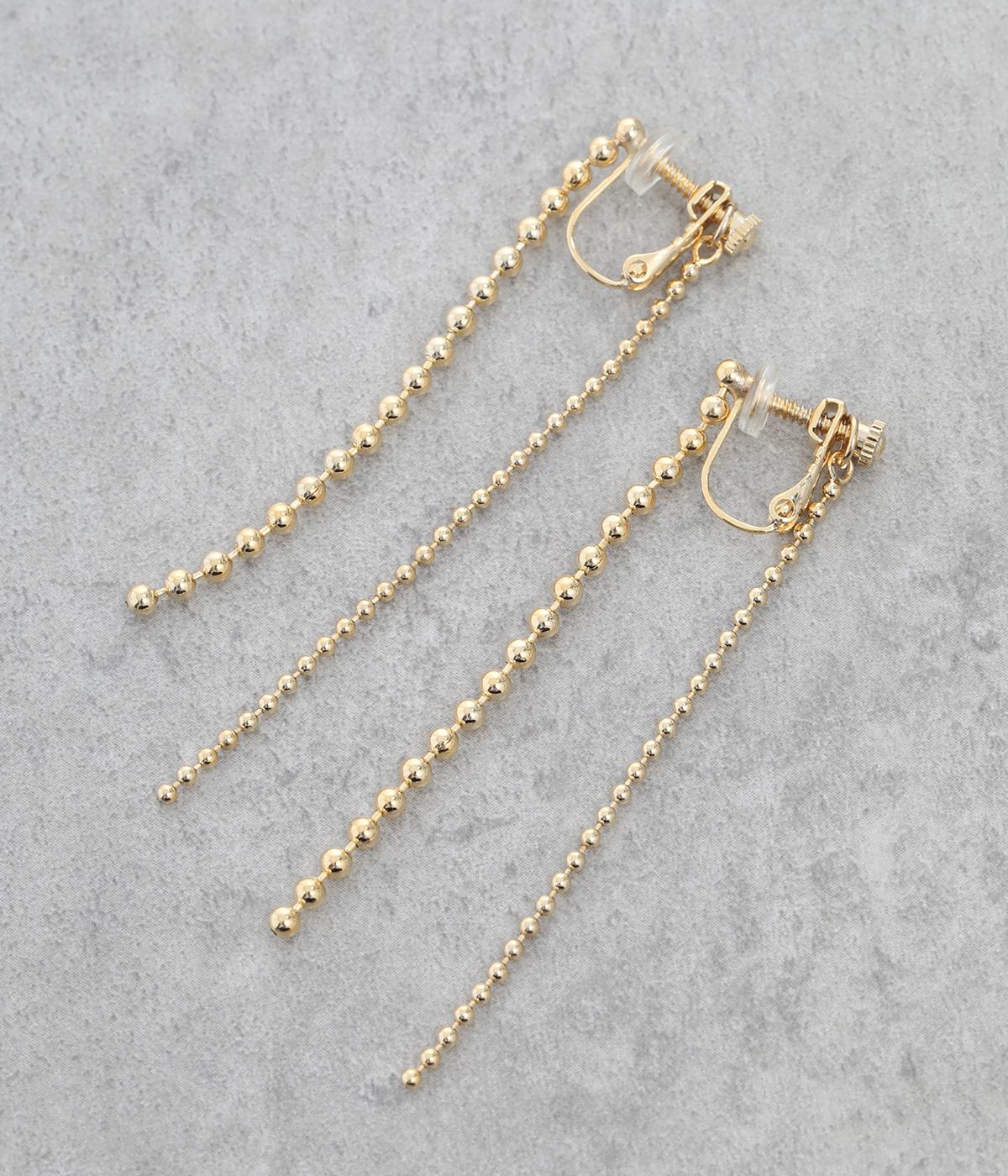 チェーンロングイヤリング(ゴールド-F)