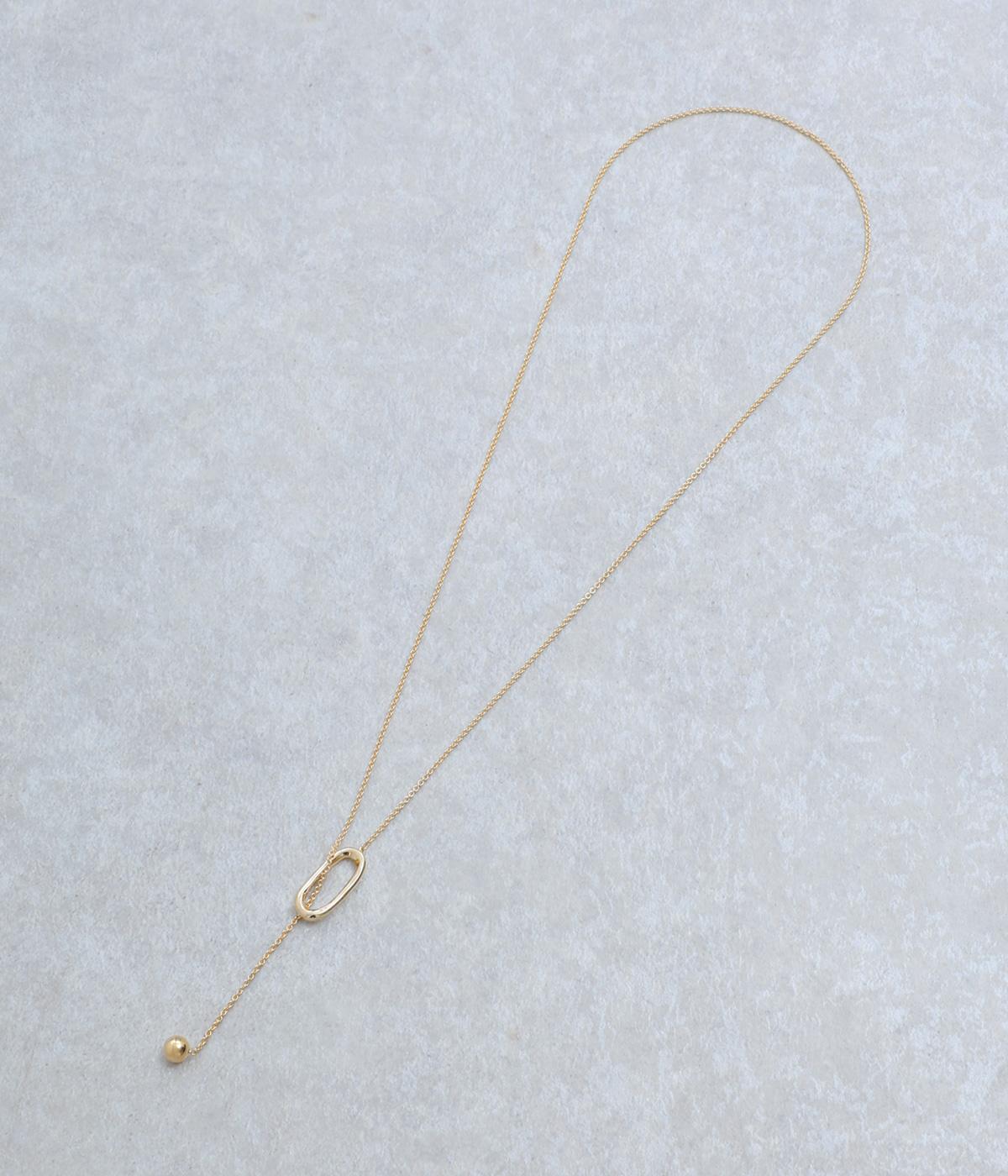 オーバルロングネックレス(ゴールド-F)