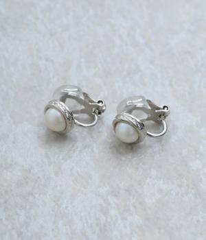 デザインパールイアリング(シルバー-F)