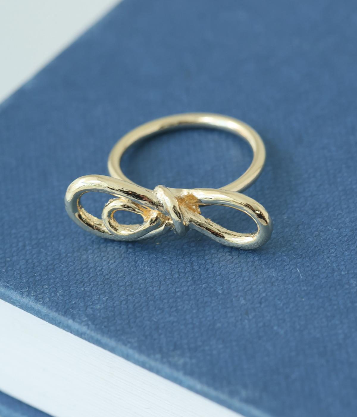 リボン　リング(ゴールド-F)