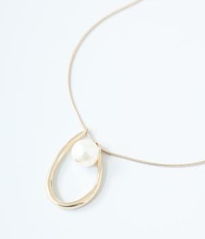 ドロップパール　ネックレス(ゴールド-F)