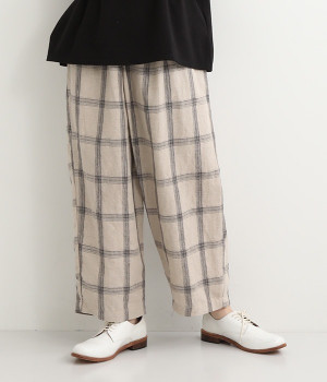 裏付変形イージーパンツ(ナチュラルチェック-ONESIZE)