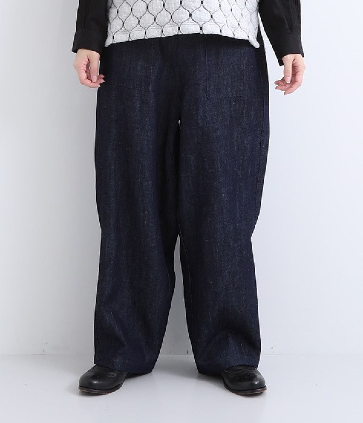 リネンコットン　ジェイムズパンツ(インディゴデニム-ONESIZE)