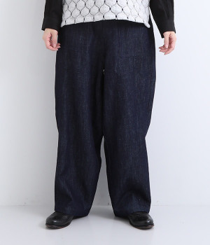 リネンコットン　ジェイムズパンツ(インディゴデニム-ONESIZE)