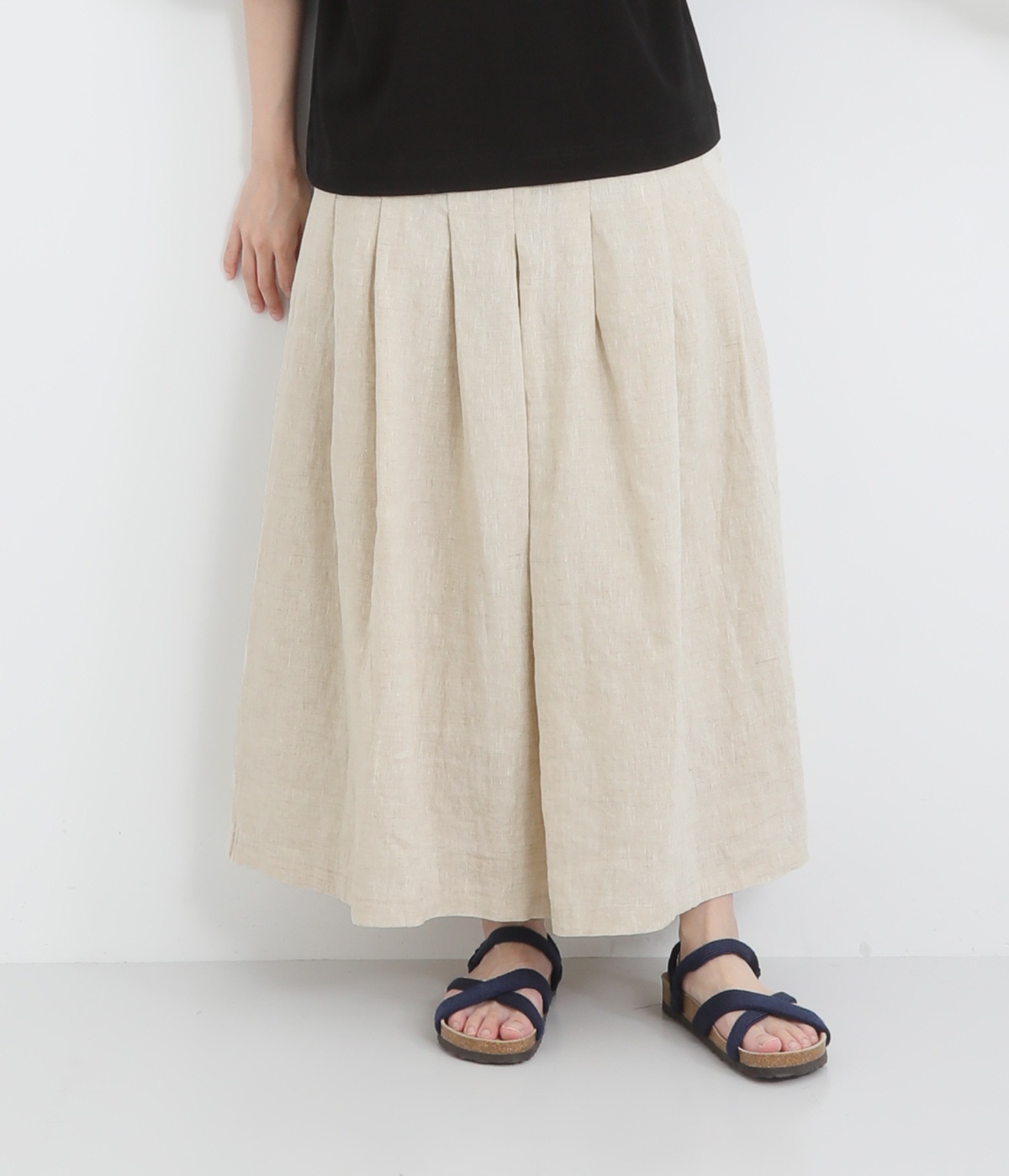 リネン裏付キュロットパンツ(ナチュラル-ONESIZE)