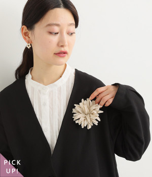 リネンコサージュ　クリサンセマム(ナチュラル-ONESIZE)