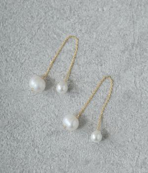 パールダブルチャッチ(ピアス-F)