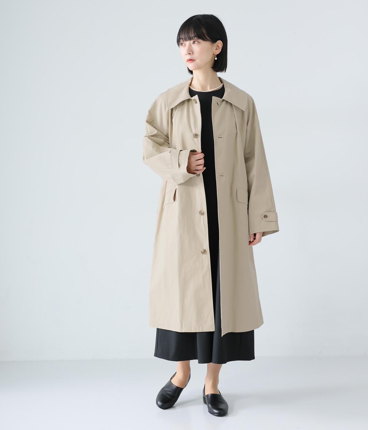 ハイカウントツイルワイドカラーコート(ベージュ-F)